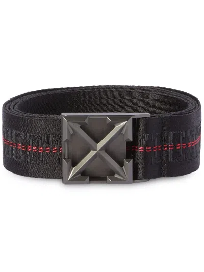 Off-white Tape Belt Arrow 35mm Accessories In Black