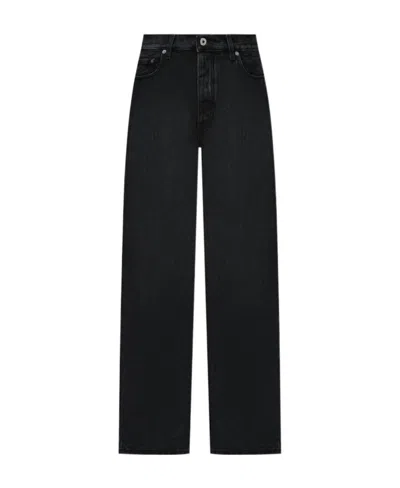 OFF-WHITE OFF-WHITE LOGO PATCH TAPERED JEANS