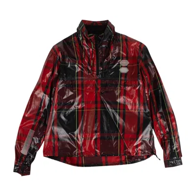 Pre-owned Off-white Tartan Zip Neck Jacket 'red'