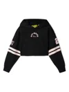 Off-white Team 23 Cropped Cotton Hoodie In Black