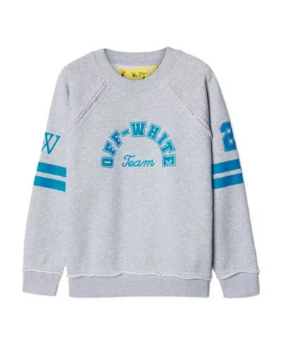 Off-white Team 23-print Cotton Sweatshirt In Gray