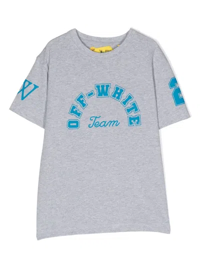 Off-white Kids' Team 23 Cotton T-shirt In Grey