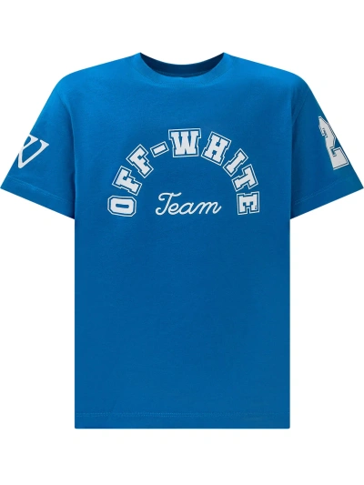 Off-white Kids' Team 23 T-shirt In Methyl Blue Black