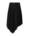 Off-white Off White Belted Pleated Skirt In Black
