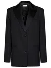 Off-white Single-breasted Tuxedo Blazer In Black