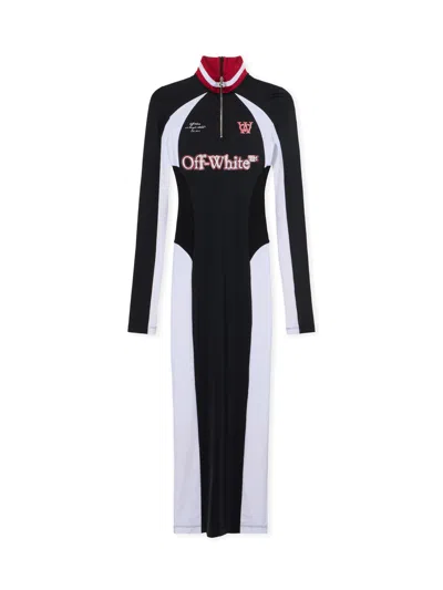Off-white Tech Jersey Midi Dress In Black