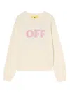 Off-white Terry Embroidery Arrow Logo Sweater In Neutral