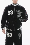 Off-white Nylon Varsity Jacket With Frontal Logo Patch
