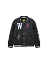Off-white Terry Patch Varsity Jacket In Black