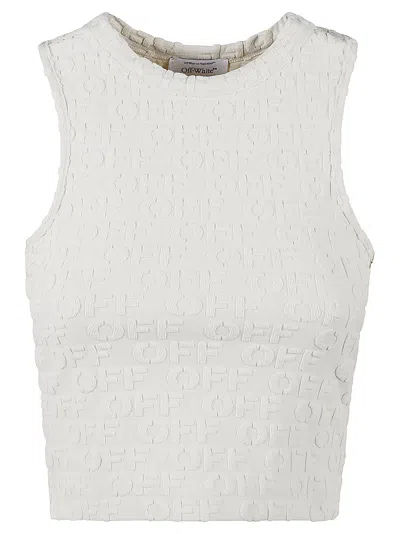 Off-white Rowing Terry-cloth Crop Top In White