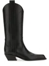 Off-white For Walking Leather Western Boots With Embroideries