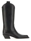 Off-white For Walking Leather Western Boots With Embroideries