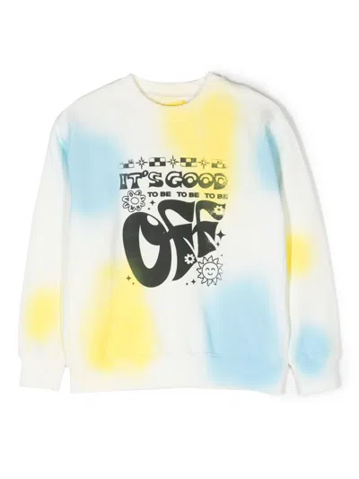 Off-white Kids' Printed Tie-dye Sweatshirt In Weiss