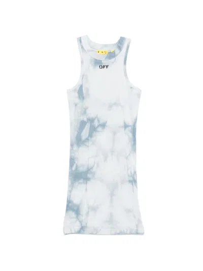 Off-white Tie-dye-effect Dress In Blue