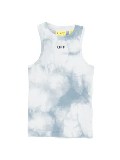 Off-white Kids' Tie-dye-effect Vest In Blue