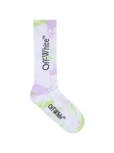 Off-white Tie Dye Logo Socks In Pink