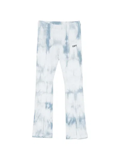 Off-white Kids' Tie-dye-pattern Leggings In Blue