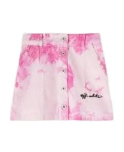 Off-white Tie Dye-print Skirt In Pink
