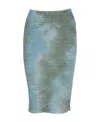 Off-white Smocked Tie-dye Midi Skirt In Gray