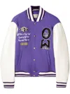 Off-white Off White Men Time Varsity Jacket In Purple