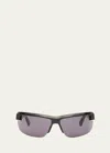 Off-white Toledo Mask Acetate Sunglasses In Black Dark Grey
