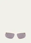 Off-white Toledo Arrows-motif Sunglasses In White Dark Grey