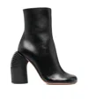 Off-white Leather Spring Booties Statement Heel 11 Cm In Black