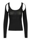 Off-white Black Ribbed Top Tops Black