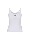 Off-white Off White Tank Top With Off Embroidery In White