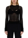 Off-white Net Arrow Bralette Black Viscose Top In Black