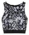 Off-white Old-school Motif Active Top With Logoed Elastic Band In Black