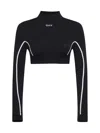 Off-white Logo-embroidered Performance Crop Top In Black
