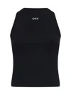 Off-white Off Stamp Rib Round Tank Top In Black