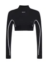 Off-white Logo-embroidered Performance Crop Top In Black