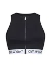 Off-white Logoband Zipped Rowing Top In Black