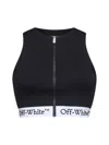 Off-white Logoband Zipped Rowing Top In Black