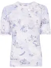 Off-white Light Blue Fresco-print T-shirt In Blue