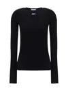 Off-white Off Stamp Sec Skin Ls Crew Black White In Multicolor