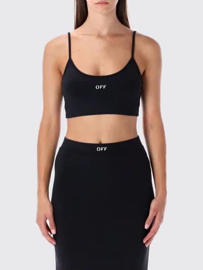 Off-white Sleek Spaghetti Strap Top In Black