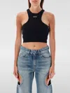 Off-white Basic Ribbed Top In Schwarz