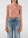 Off-white Ramage Tulle Crop Top In Pink