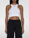 Off-white Off-stamp Ribbed Crop Top In Weiss