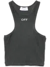 Off-white Logo-embroidered Rowing Top In Washed Gre