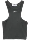 Off-white Logo-embroidered Rowing Top In Washed Gre