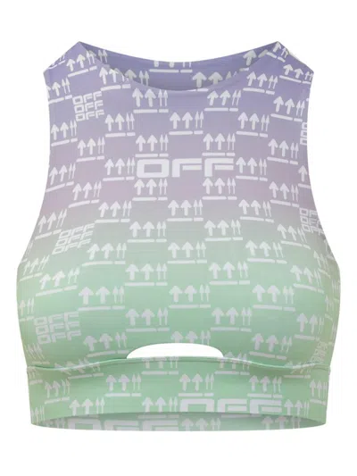 Off-white Top With Cut Out And Double Arrow Pattern