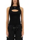 Off-white Layered Sleeveless Top With In Black