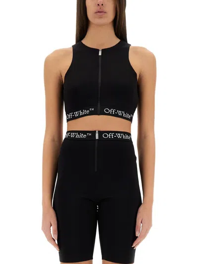 Off-white Top With Logo Band