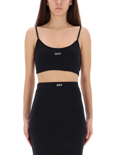 Off-white Sleek Spaghetti Strap Top In Black