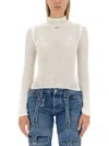 Off-white Long Sleeve Turtleneck Sweater In White