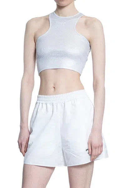 Off-white Tops In Silver